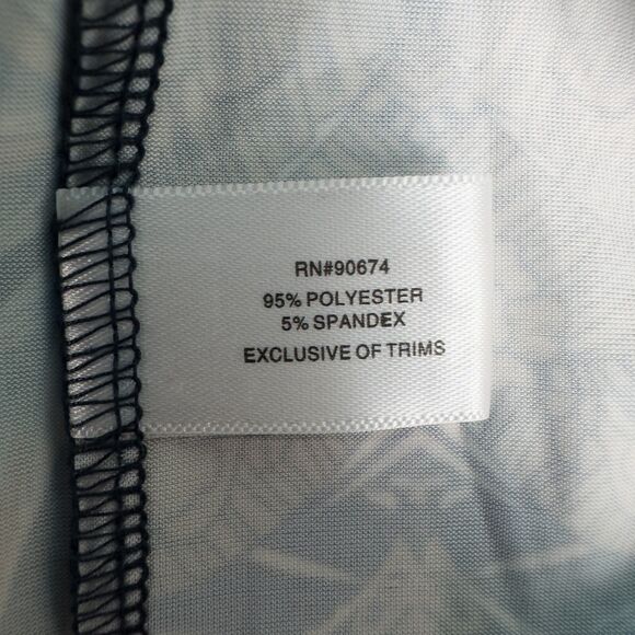 Boston Proper Royal Peacock Flare Sleeve Mini Dress Size Small Abstract Boho - Picture 16 of 16